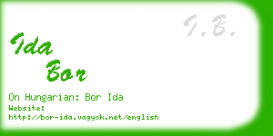 ida bor business card